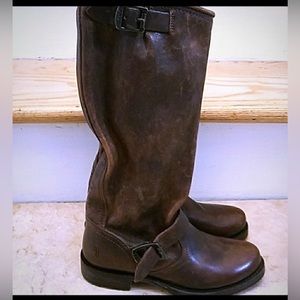 Distressed Frye slouch boots barely worn. Size 5.5.